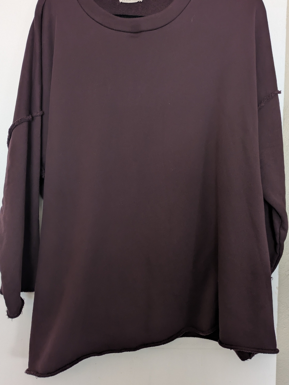 Eileen Fisher Oversized Crewneck Sweatshirt in Deep Plum